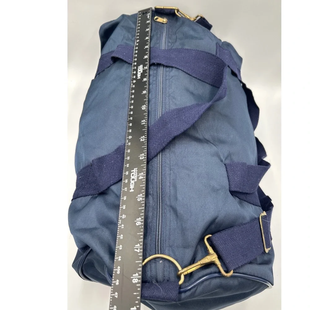 Vintage Western Sizzlin Steakhouse Navy Blue Nylon Duffel Bag Retro 80s Travel